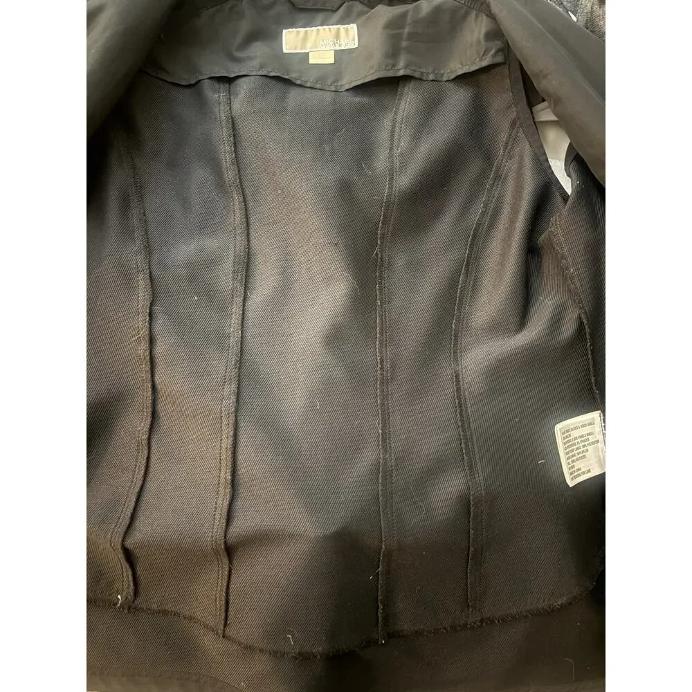 Michael Kors Women’s Black Hooded Puffer Vest Full Zip Pockets XS